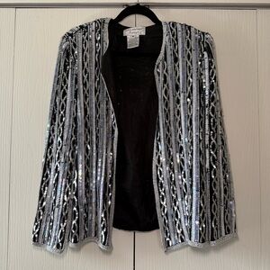 Papell Boutique Evening Black & Silver Blazer